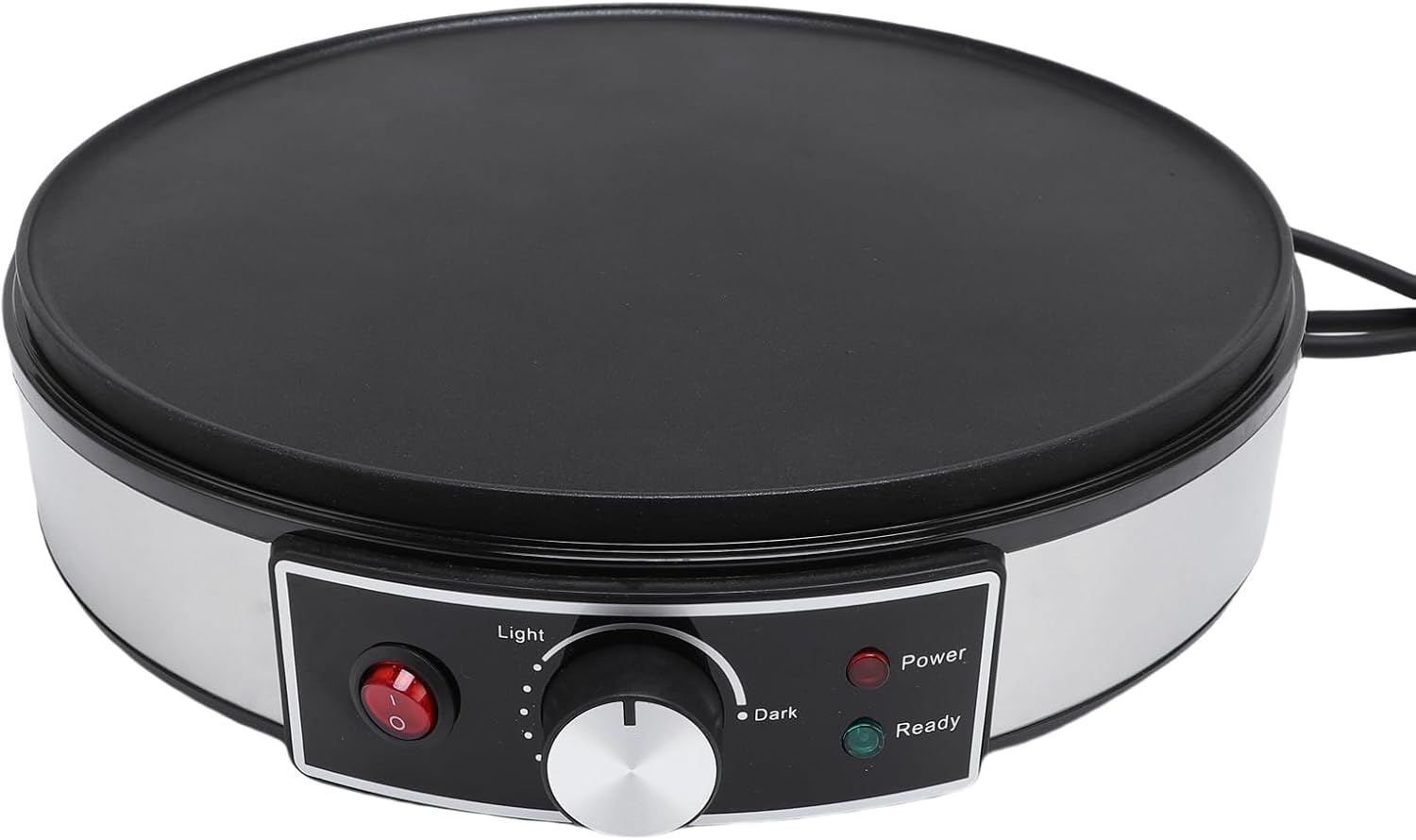 Electric Crepe Maker, 11.8 Inch Electric Griddle & Crepe Maker Machine, Nonstick Crepes Pan with Batter Spreader Spatula, LED Indicator Lights & Adjustable Temperature (EU Plug 110V)