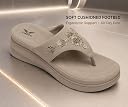 Carrito, Women Wedge Thong Heels | Comfortable Flats | Comfort Orthopaedic Sandals for Women| Doctor Slippers/Flip-Flops | Arch Support & Heel Cushion | Lightweight Anti-Skid Sole | Ultra-Cushioned Shock Absorbing Footbed | Available in Open Toe & Toe Separator Style | Water Resistant gallery image
