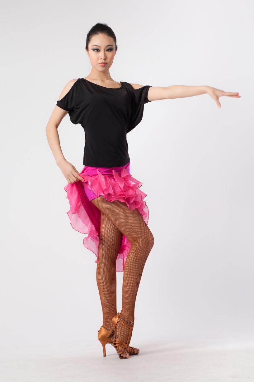 Women's Short Cut Out Sleeves Latin Ballroom Salsa Tango Dance Tops Blouse