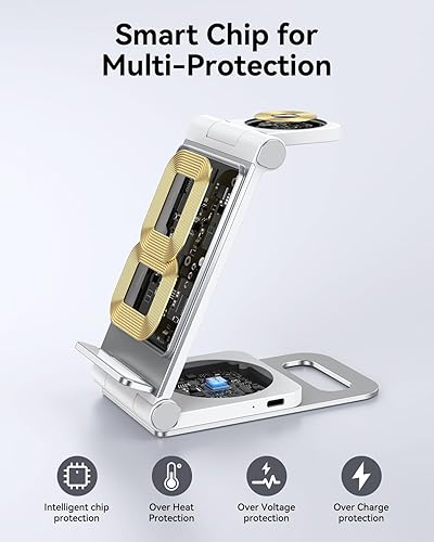 Miniatura 3 de Cargador inalámbrico para Samsung 3 en 1, estación de carga inalámbrica, soporte de cargador inalámbrico plegable para Samsung S25 Ultra S24 S23 S22
