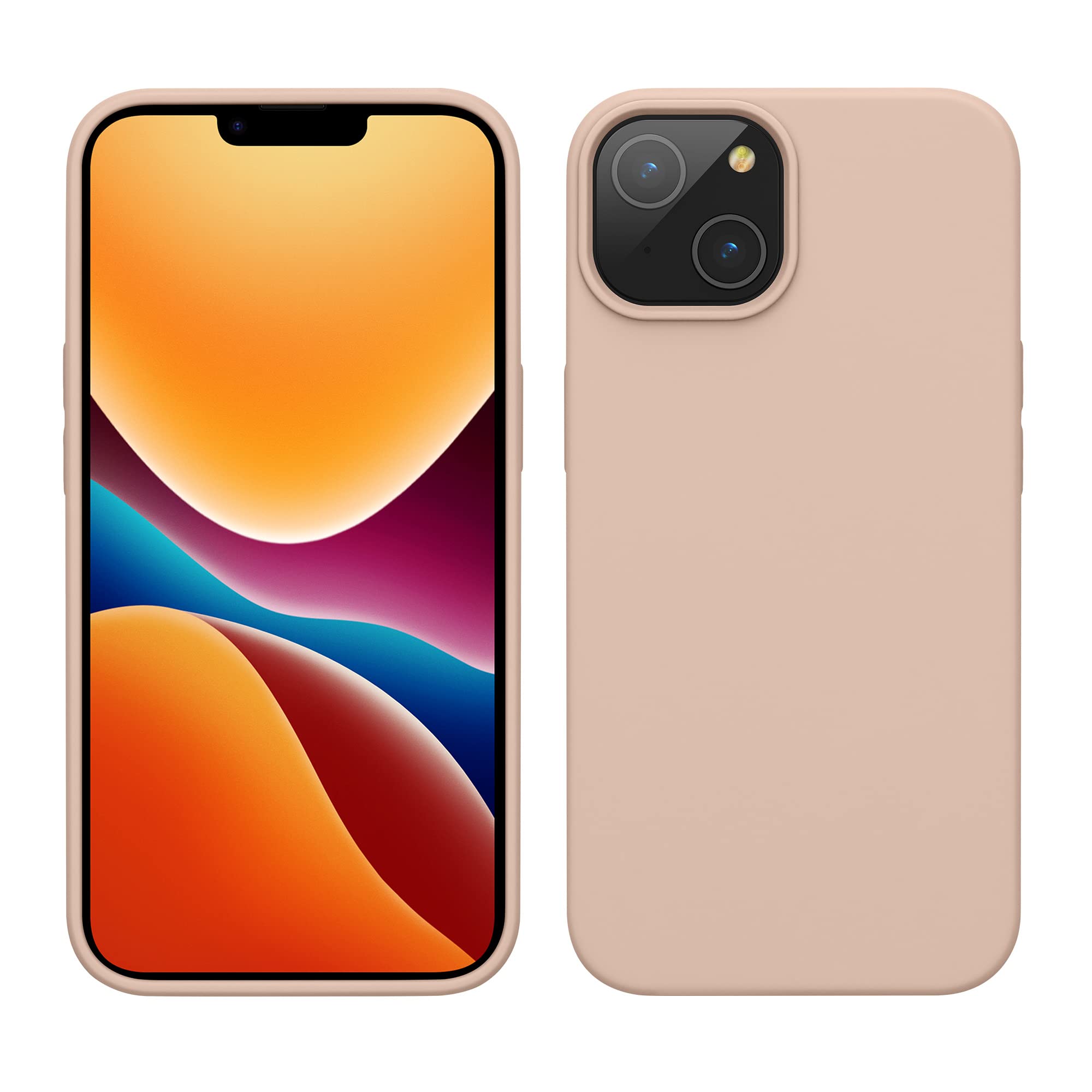 kwmobile Case for iPhone 14 Case - Slim Soft TPU Silicone Cover - Works with Wireless Charging - Coconut Swirl