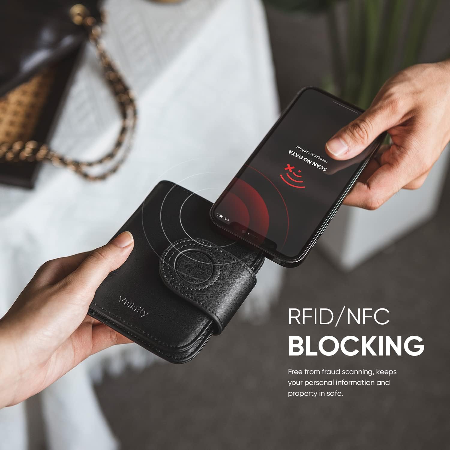 Vulkitty Womens Small Wallet for Airtag RFID Blocking Vegan Leather Airtag Wallet for Women - Image 4