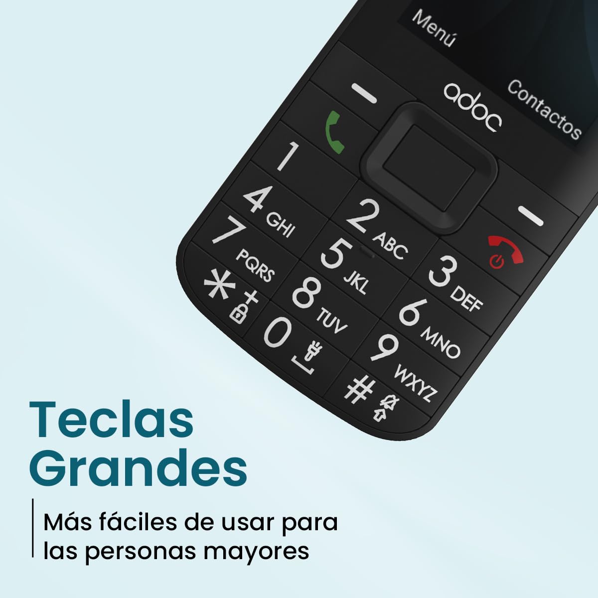 ADOC SP1 Teléfono Móvil para Personas Mayores, Negro