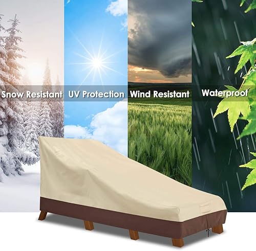 Miniatura 7 de Vailge Funda impermeable para tumbona de patio, 600D resistente al aire libre, fundas para muebles de patio, resistentes a los rayos UV, paquete de