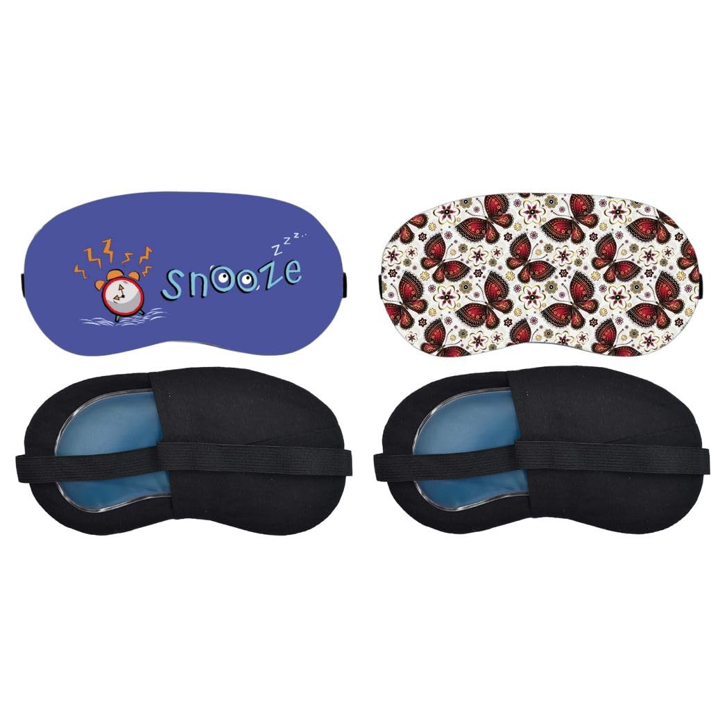 Aoxeria Snooze Alarm, Red Floral Butterfly Pattern Sleeping Mask Combo, Soft Comfortable Light-Blocking Eye Cover for Women, Men & Kids, Reusable Blindfold for Night Sleep, Nap, Travel (Pack of 2)-image-41