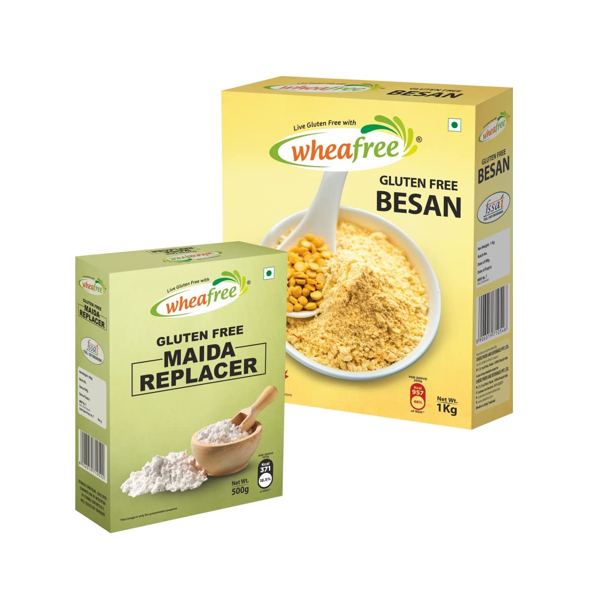 Wheafree Gluten Free Combo Pack - Maida Replacer 500g + Besan 1Kg | High in Protein, Vitamins, Minerals and Micronutrients | 100% Gluten Free Veg Ingredients (B08KS3LJVY) Amazon Price History, Amazon Price Tracker