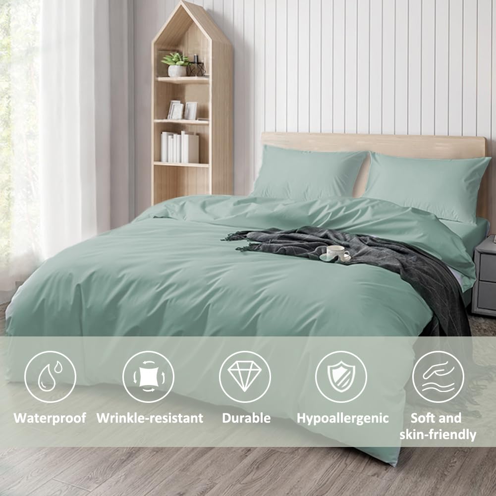 DUJUIKE Copripiumino Impermeabile, Copripiumino, Copripiumino Impermeabile, Anti-incontinenza, Adatto per animali domestici, (Verde, 220 x 230 cm)