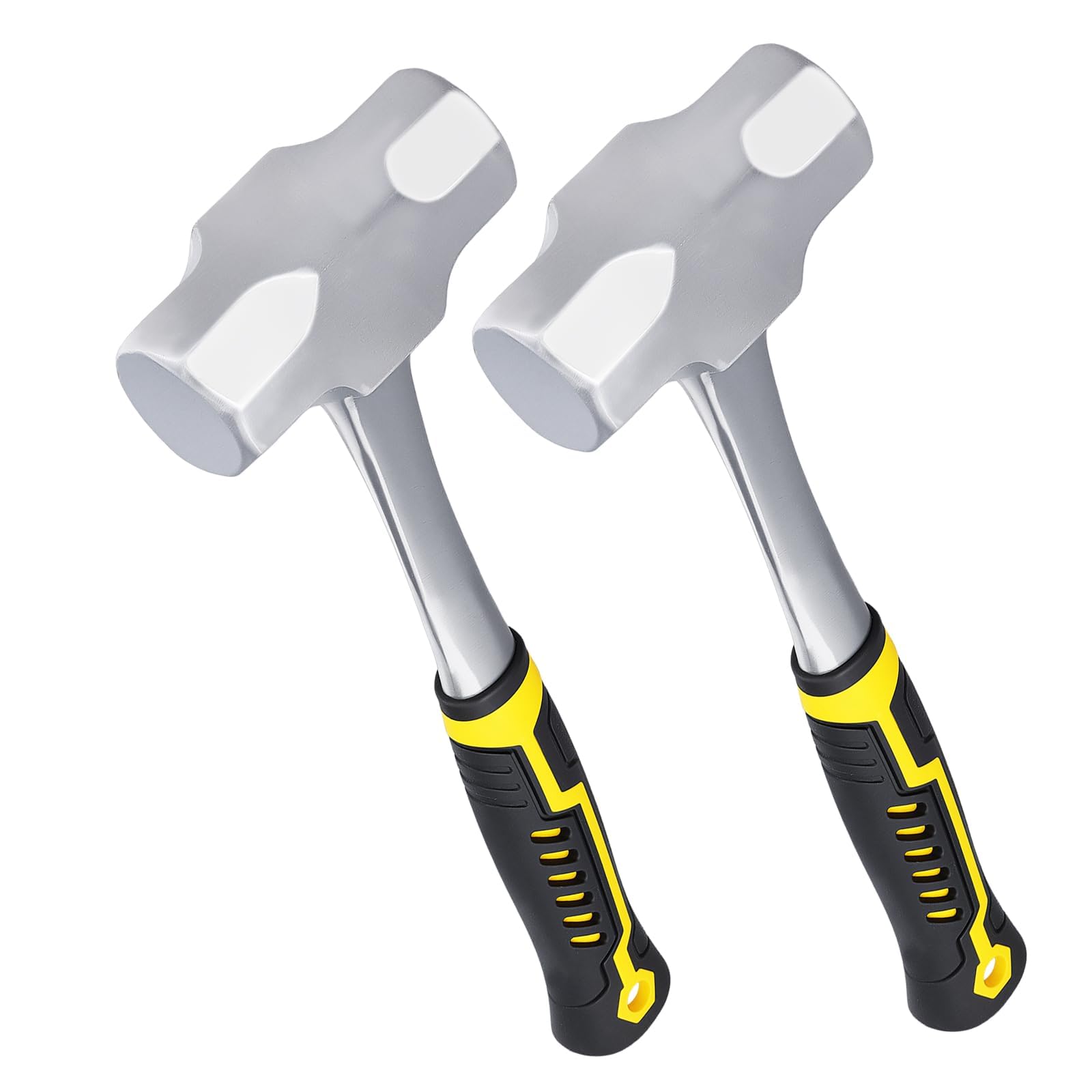 Jiayuet 2 Pcs 3Lb Club Hammer With Fibreglass Handle, Sledgehammers Lump Hammer For Gardening And Camping