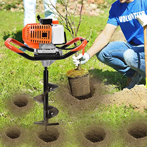 62Cc Post Hole Digger - Wuyule Petrol Gas Powered Earth Digger Earthquake Auger Drill Bit #TOP4