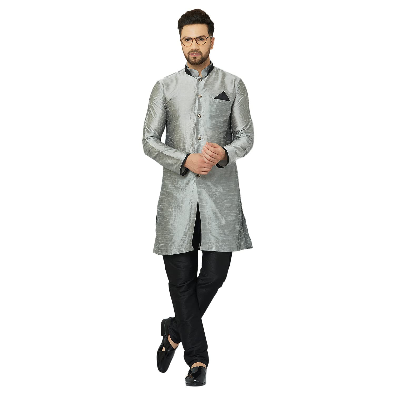 abh lifestyle Men's Silk Blend Sherwani Set.-picture-33