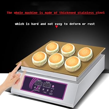 Commercial Souffle Maker,Electric Griddle Pancake Maker,60-240C Temp Control,Dorayaki Baker Muffin Making Machine with Copper Heating Plate for Home Kitchen Restaurant Bakery Snack Bar,Singlehead