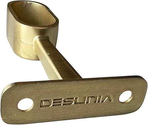 Miniatura 2 de Desunia Soporte medio ovalado para barra de armario, latón satinado, 1 paquete Colgador medio