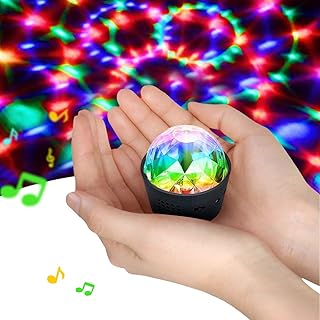 Disdarkday Mini Discokugel Licht, Stimme Steuerung Disco Party Lichter Bühnenbeleuchtung Effektlicht DJ Stroboskop Kugel m...