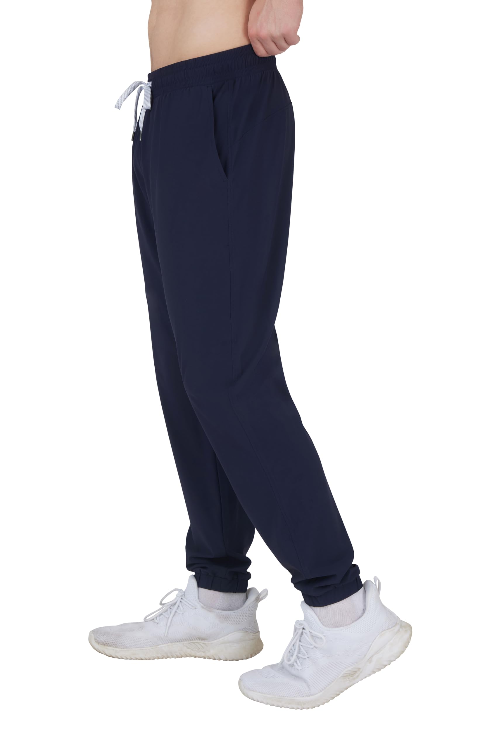 90 Degree By Reflex Mens Lightweight Jogger Full Length Side Pocket Slim Fit Pant with Drawstring