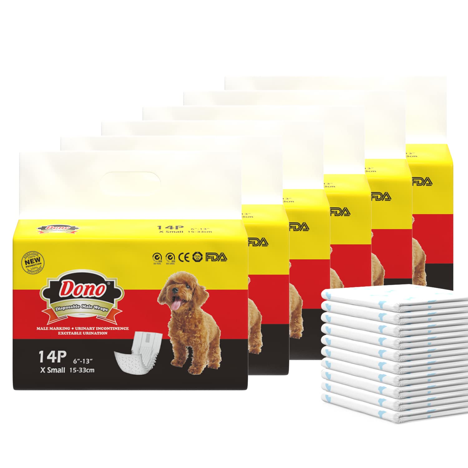 Dono Pañales Desechables para Perros y Cachorros, superabsorbentes (6XS - 84 Unidades)