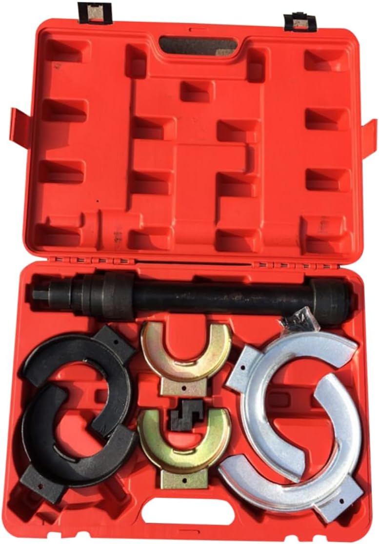 Automotive Coil Spring Compressor Tool Set Durable Manual Absorber Disassembler Load Capacity Compatible with Various Vehicle Models Red