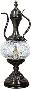 Decorative Table Lamp for Bedroom, Handmade Mosaic Glass Desk Light Retro Night Living Room Cafe Gift Lights,B C, a, a A B