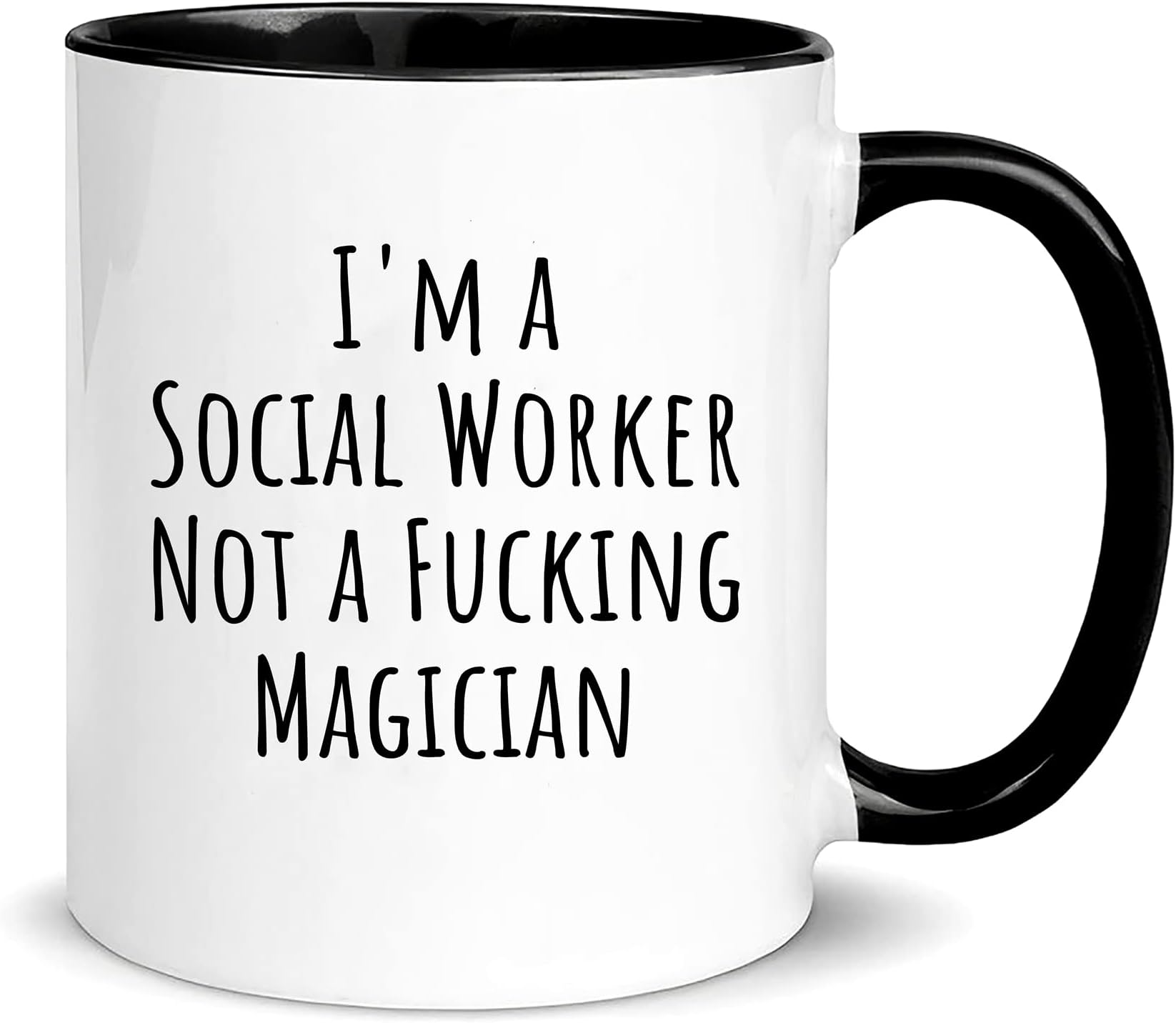 Wonwhew YYWUDISHOP - I'm a Social Worker Not a Fucking Magician, Funny Social Worker Mug, 11oz Ceramic Coffee/Tea Cup