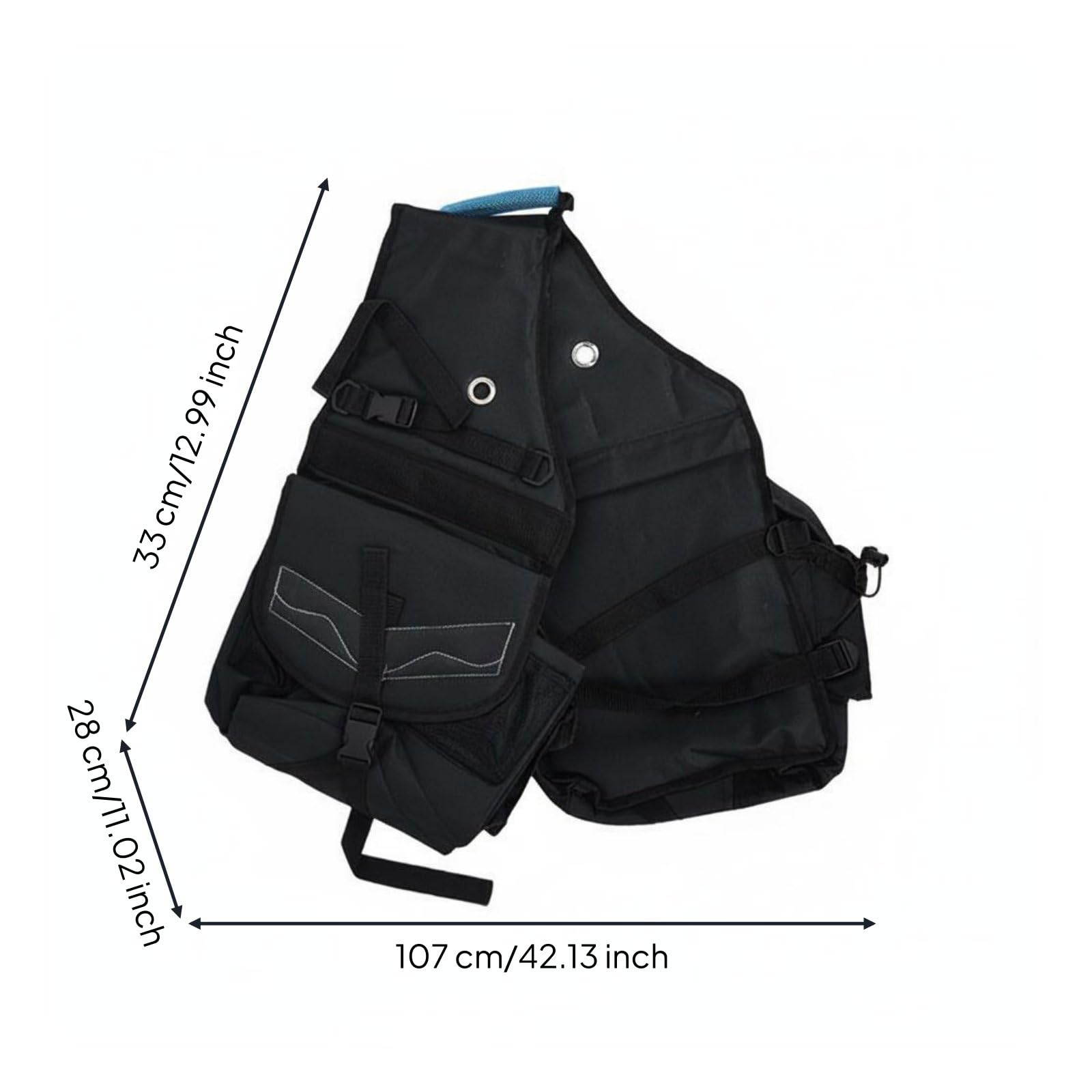 rockible Equestrian Storage Pack Satteltasche Pferd Reitertasche Reitausrüstung Aufbewahrung aus Canvas mit Stabilem Sitz Am Sattel für Kleine Utensilien für, Schwarz, Schwarz