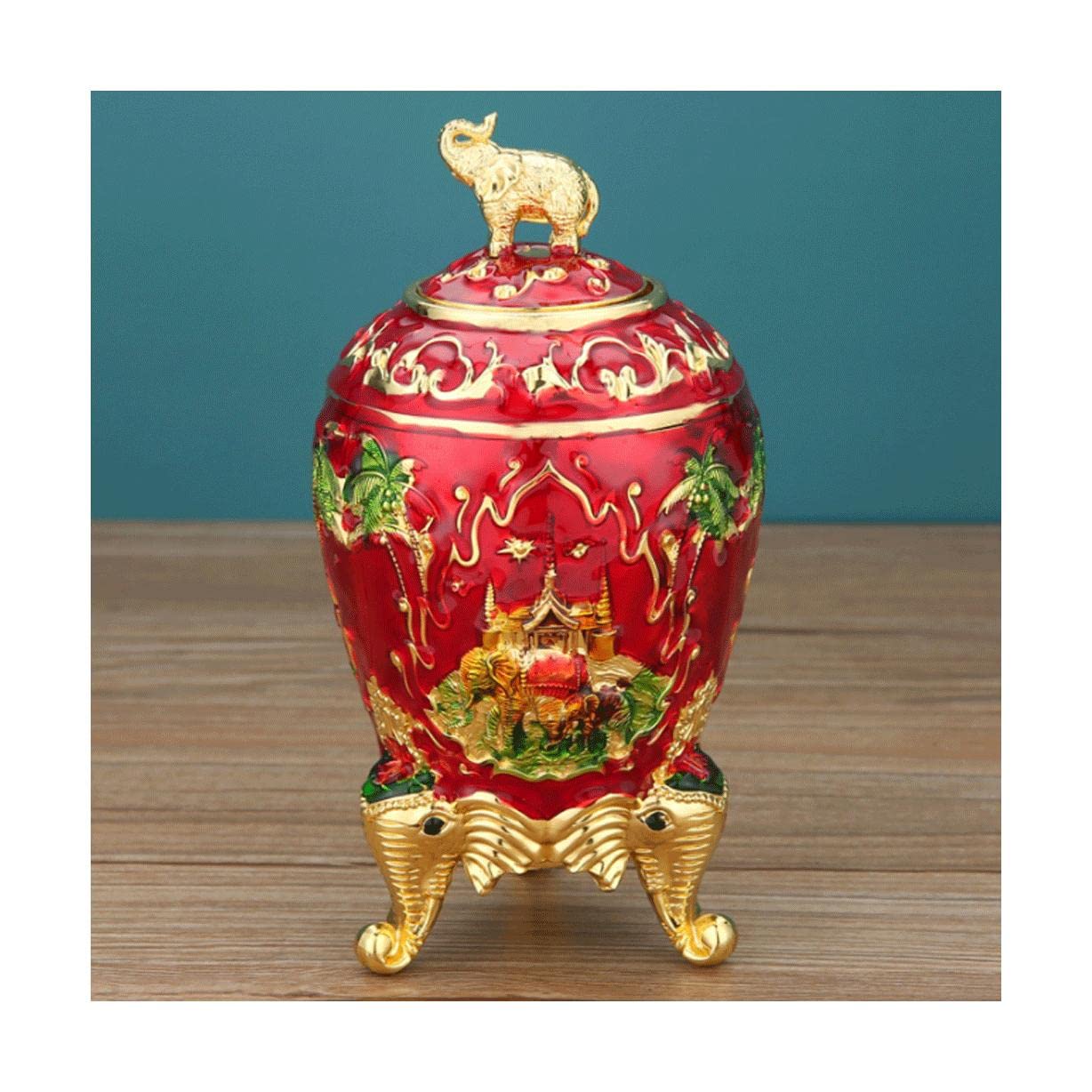 Wdwdw Red Toothpicks Dispenser Toothpick Box Fashion Vintage Holder Luxury Alloy Container Push Type