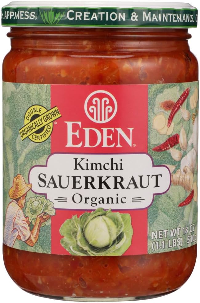Eden Foods Sauerkraut - Kimchi, Organic 18 oz (Pack of 3)