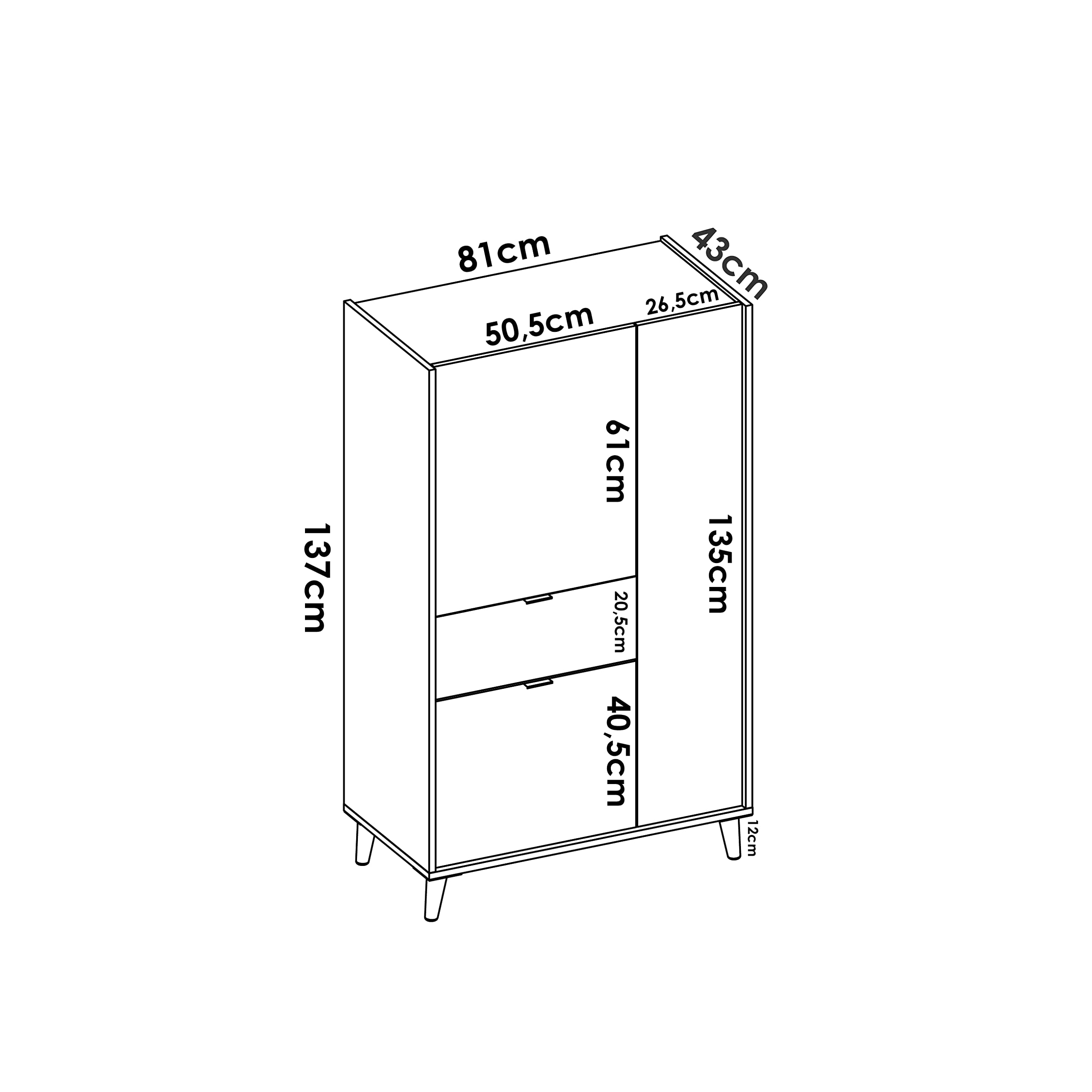 Sideboard credenza madia MCW-O35, armadio highboard, 3 ante, ripiani