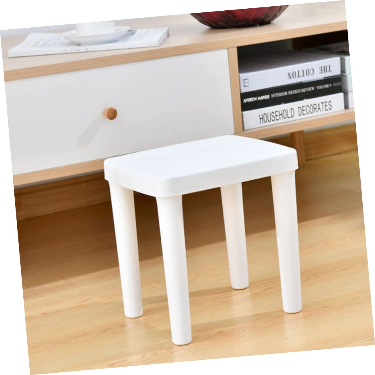 Sgabello per Bagno Bambini Antiscivolo in Plastica Bianco Struttura Triangolare Stabile per Ragazzo Ragazza in Bagno