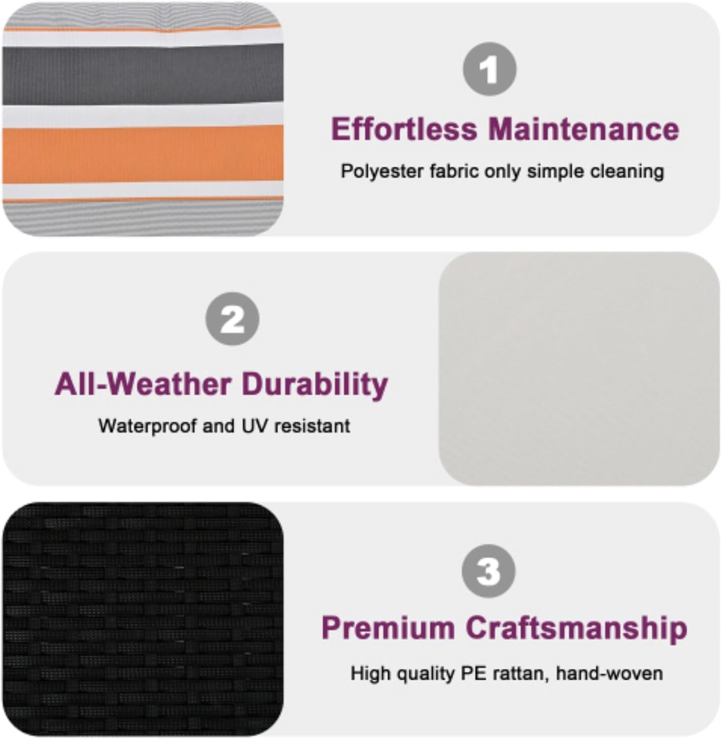 PE Wicker Porch Swing, 2-Seater Hanging Bench with Chains, Patio Swing for Backyard Garden Poolside Lawn, Black + Beige