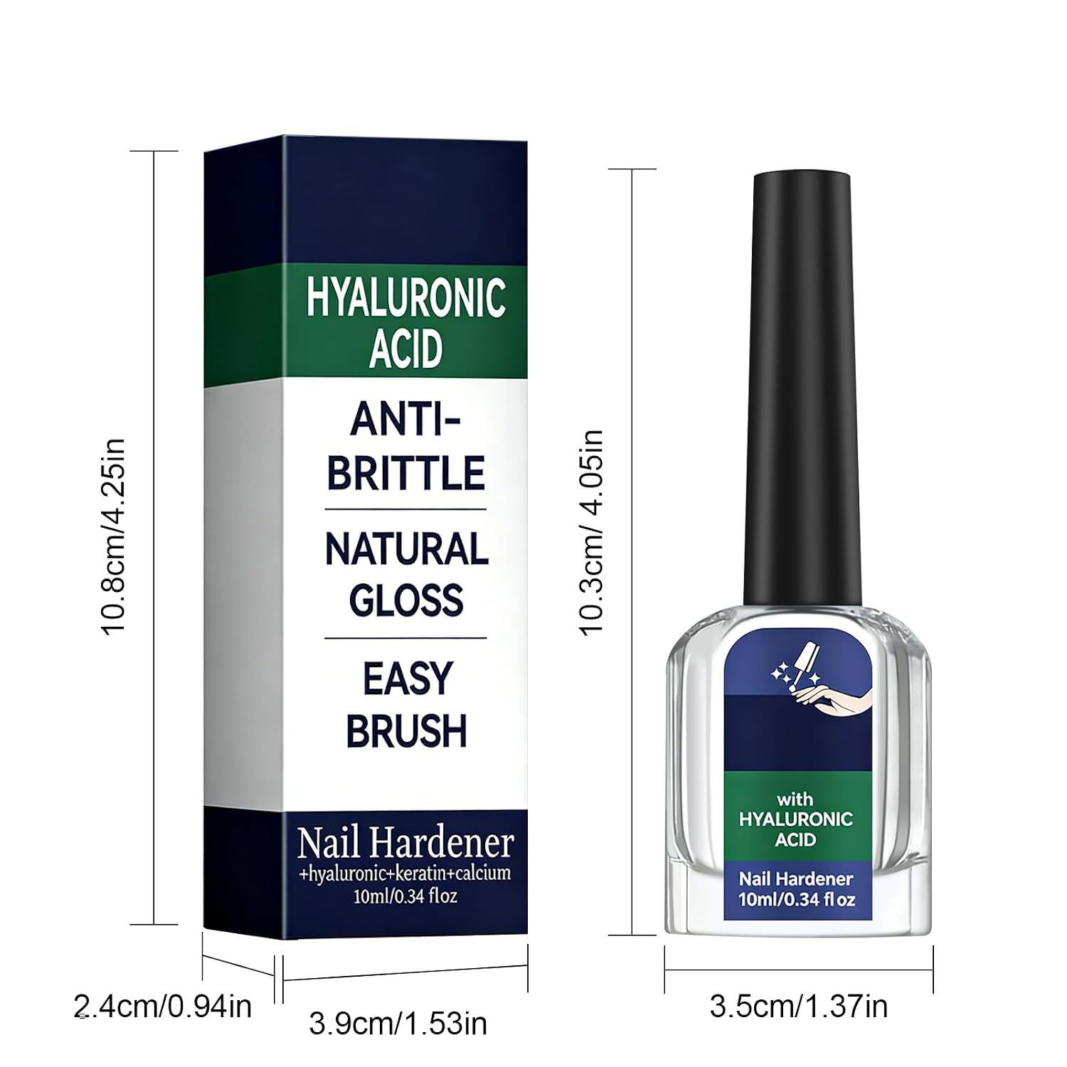 Nail Hardener, Hyaluronic acid Nail Care for Cracked Cuticles&Dry Nails, Improve Nail Gloss Moisturizes Conditions and Strengthens Resilient Cuticle Oil-2 Pcs