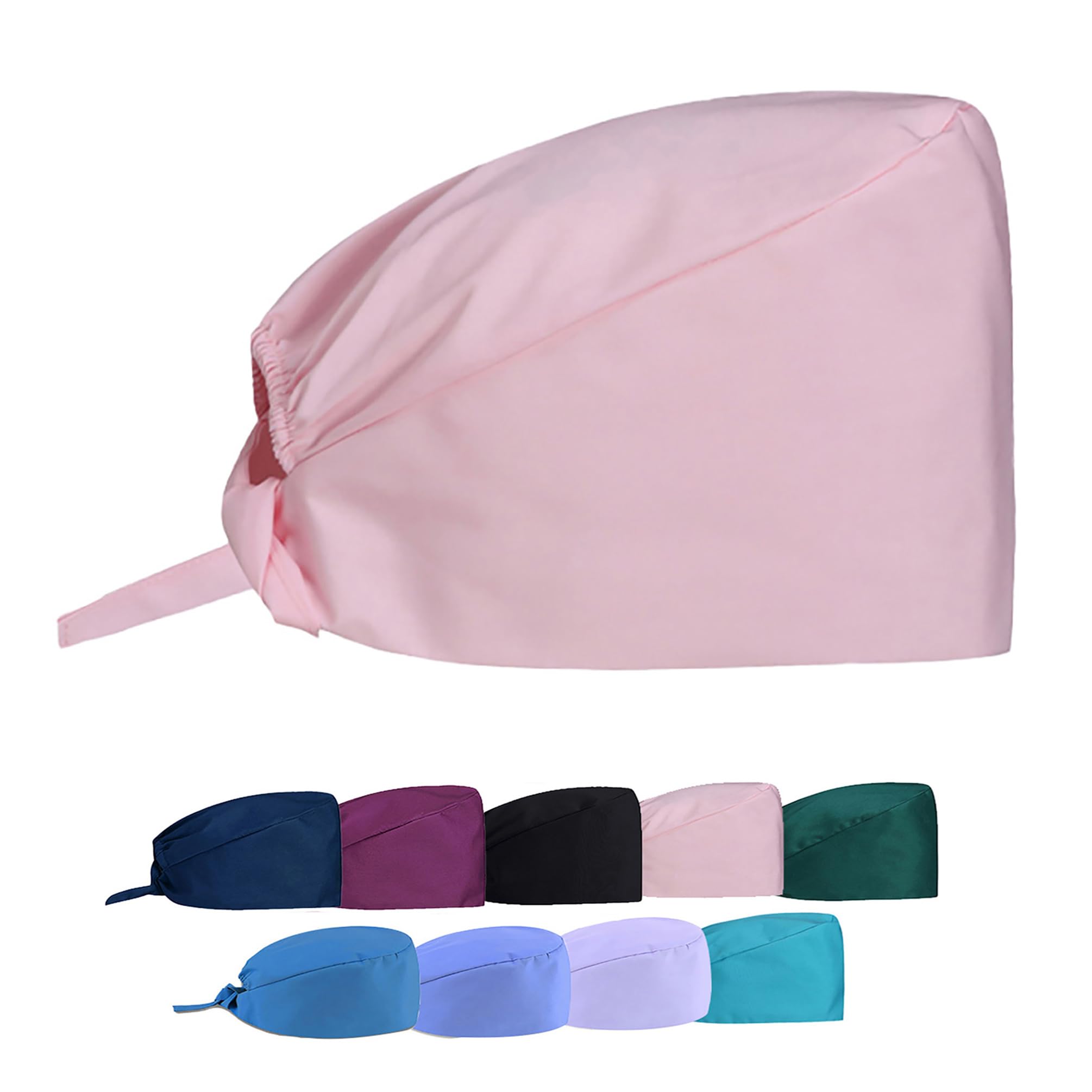 Cotton Head Cover Surgical Scrub Hat Doctor Nurse Caps Operating Room Hat (Pink)