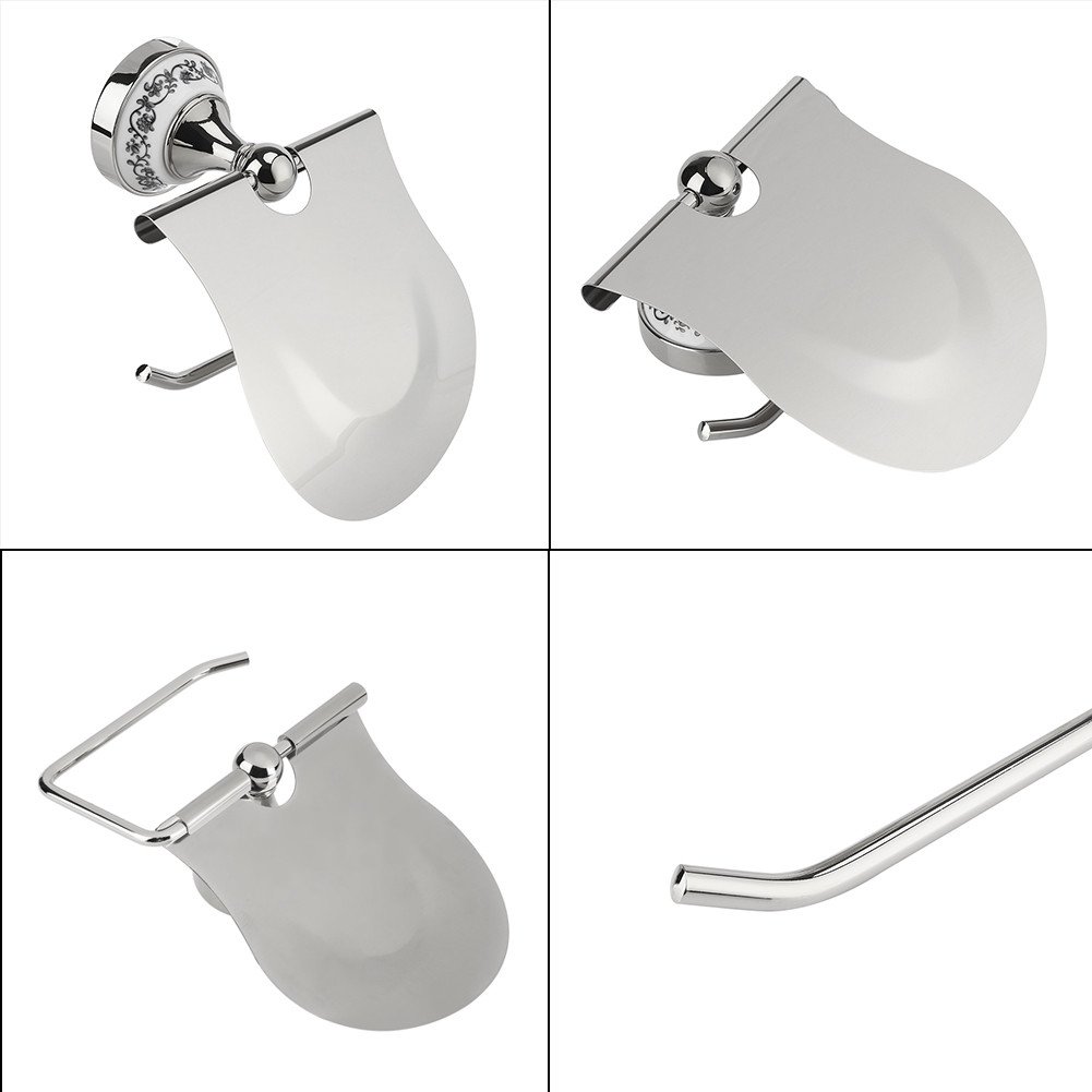 Asixx porta carta igienica, Porta carta igienica carta igenica WC in acciaio inox con coperchio per e bagno camera, Oro/Argento argento