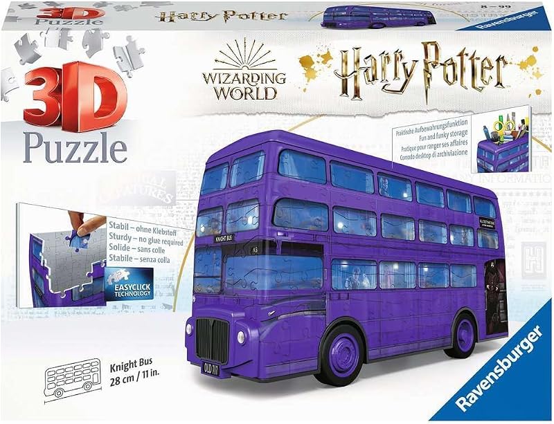 Ravensburger Harry Potter Gifts - Rompecabezas 3D del Autobús Noctámbulo para niños a partir de 8 años - 216 piezas - No requiere pegamento
