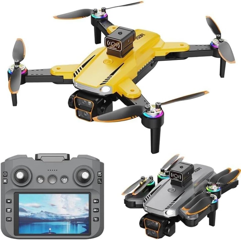 GAMESOUL S23 Drone with Intelligent Obstacle Avoidance, Dual Camera, 90 Degree Adjustable Lens, 4K Ultra HD, Black, Foldable, WiFi, Remote Control