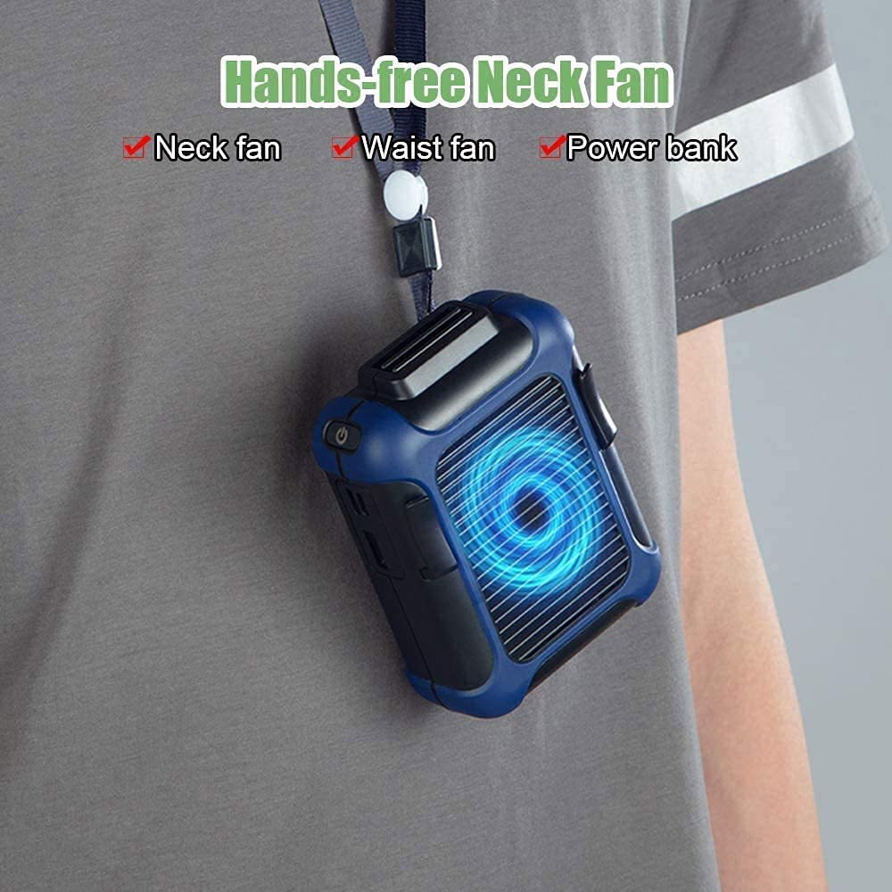 Ventilatore a Vita, Mini Ventilatore da Cintura Personale Clip in Vita Ventola di Raffreddamento Portatile e Ventilatore per Collana USB, 4000 mAh USB Ricaricabile, Ventilatore da