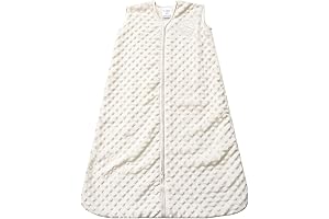 Halo Sleepsack Wearable Blanket, Plush Dot Velboa, TOG 1.5, Cream, Medium