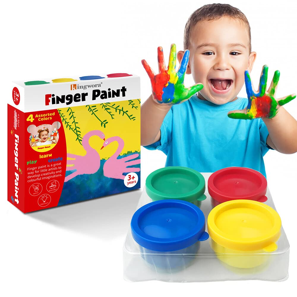 Pack De 10 Pinturas De Dedos No Tóxicas CIYIN – 60 Ml Cada Una, Colores Brillantes Y Lavables Para Niños +3 Años