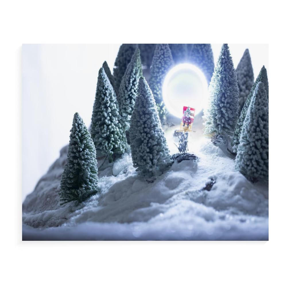 Peinture Par Numéros Adulte - Scène De Neige Et Sapin De Noël - Toile 40x50 Cm Avec Cadre - Kit Complet Loisir Créatif - 9