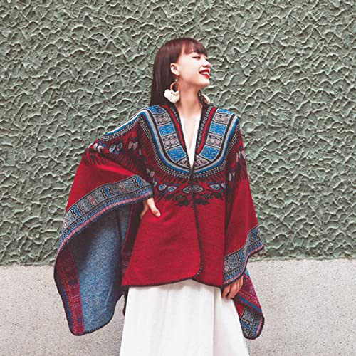 Vintage Women's Shawl Wrap Poncho Ruana Cape Cardigan Sweater Open Front for Spring Fall Winter2