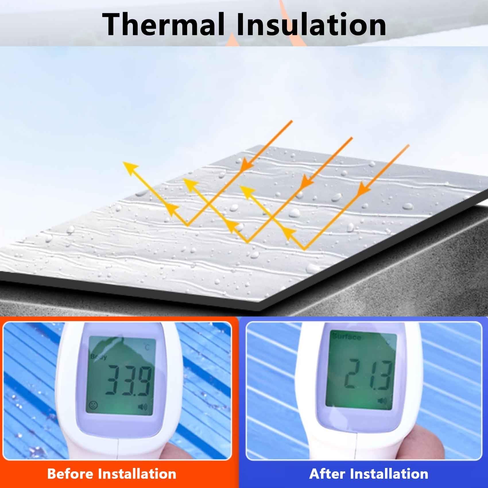 Tela Asfáltica Autoadhesiva Tejado, Cinta de Aluminio Impermeable, Rollo Bituminoso Reparación Adhesiva para Terraza Techos Goteras Grietas(20x200cm)