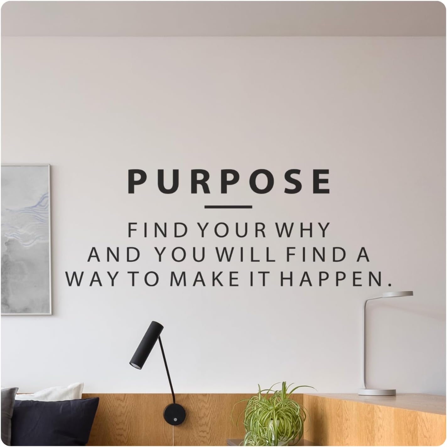 My Vinyl Story - Purpose Find Your Why Wall Decal - Inspirational Motivational Sticker Quote Vinyl Word Art Decor for Home Office Classroom Gym - Easy to Apply, Removable (White, 60x22 inches)