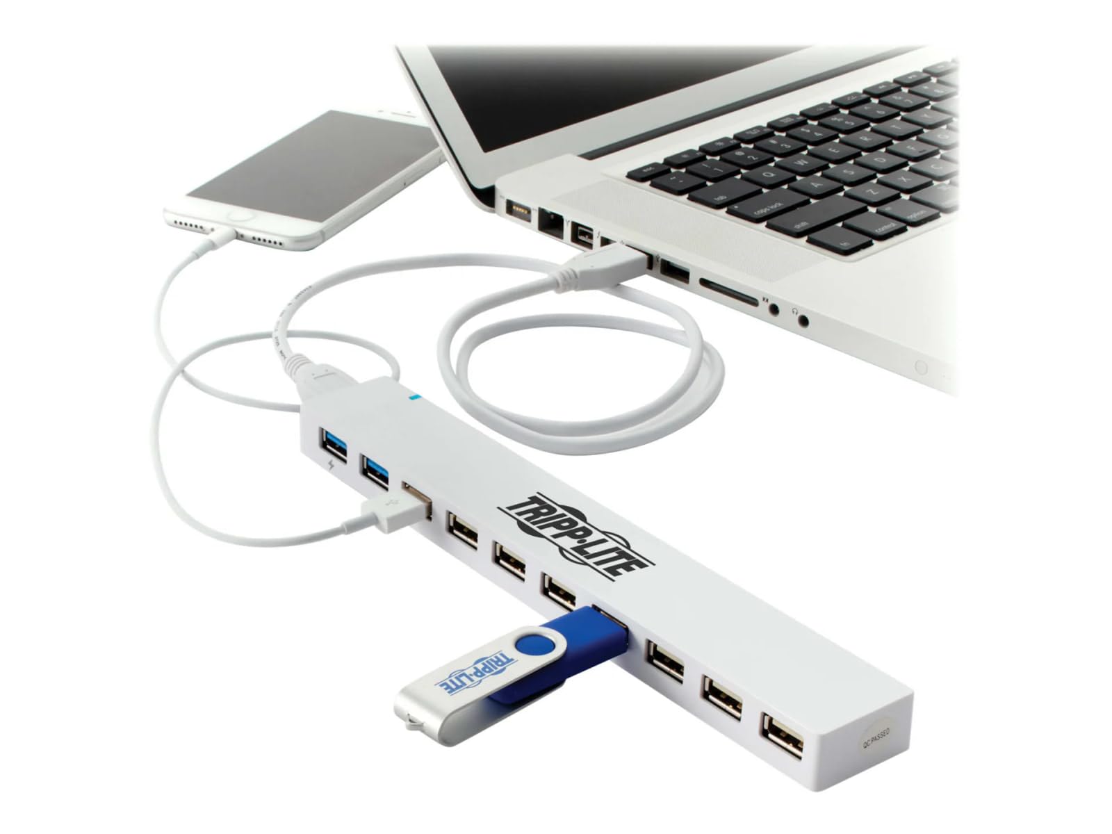 Tripp Lite U360-010C-2X3 10-Port Powered USB Hub 2 USB 3 0 5Gbps 8 USB 2 0 4A AC