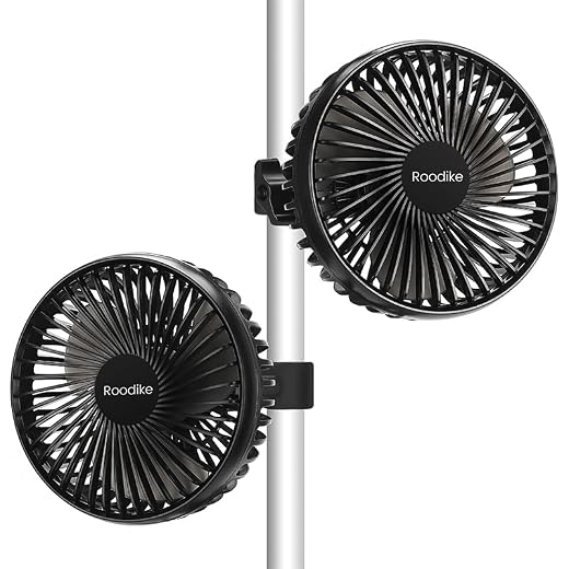 Roodike 5" Clip-on Fan 2 Units for Grow Tent Greenhouse Plant Shelf