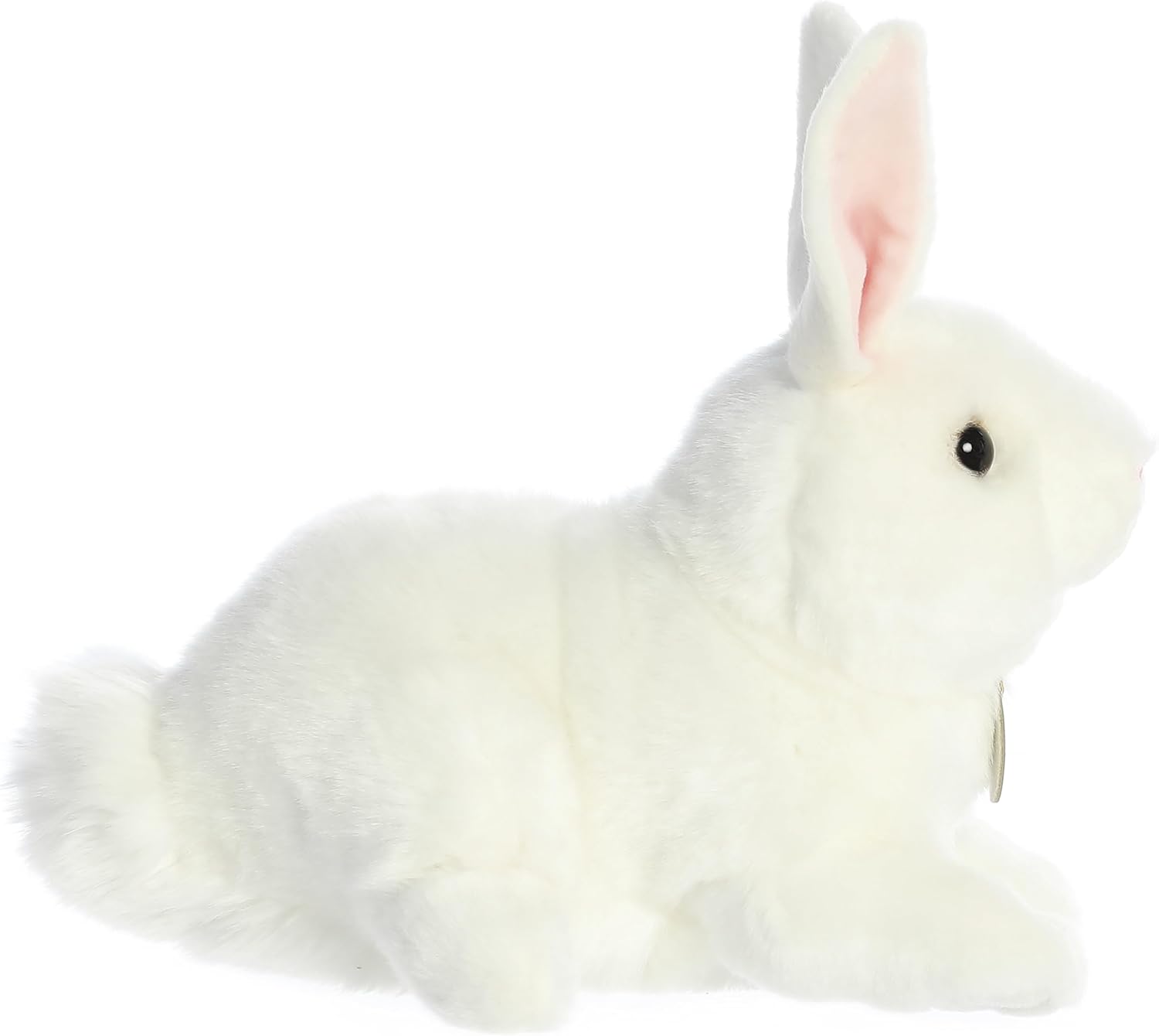Aurora® Realistic Miyoni® American White Rabbit Stuffed Animal - Lifelike Details Make a Cherished Companion - Perfect for Decorating Bedrooms or Classrooms - 8.5 Inches