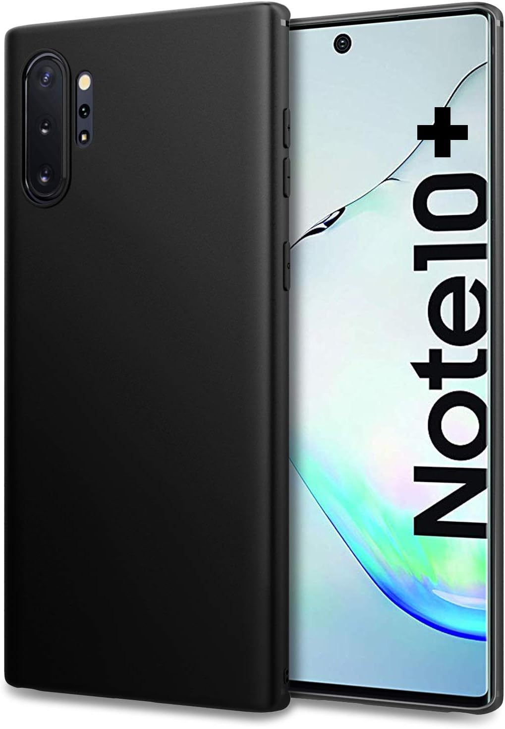 DiMiK for Samsung Galaxy Note 10 Plus Case, Ultra Thin Ultra Slim Fit Soft Silicone Matte Finish Flexible TPU Phone Case for Samsung Galaxy Note 10+/Plus (6.8inch) - Black