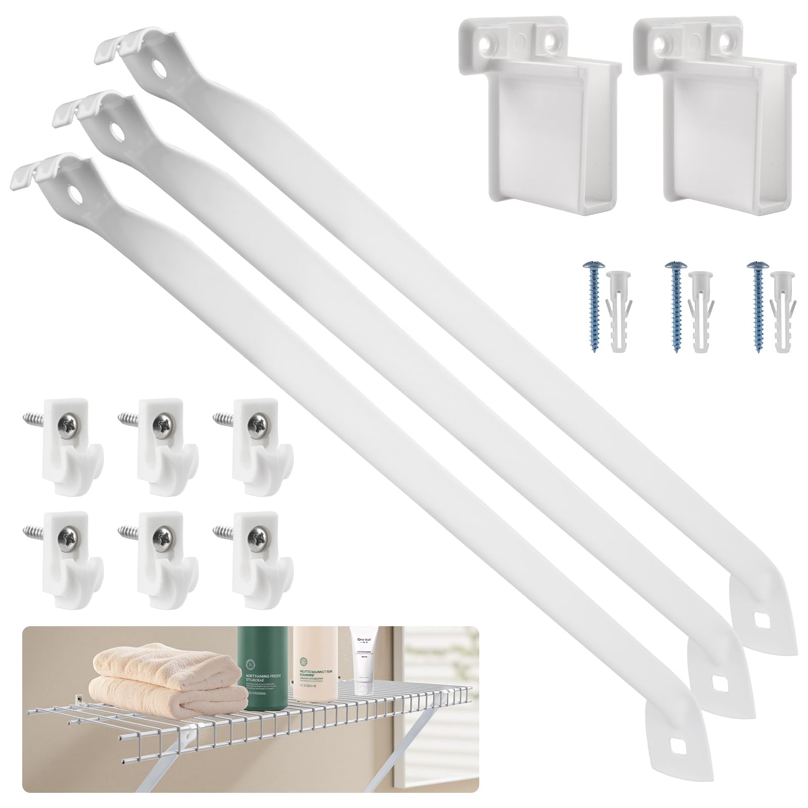 Sissinda 12 Inch Wire Shelf Brackets Set - shelf brackets and supports | Mubboo