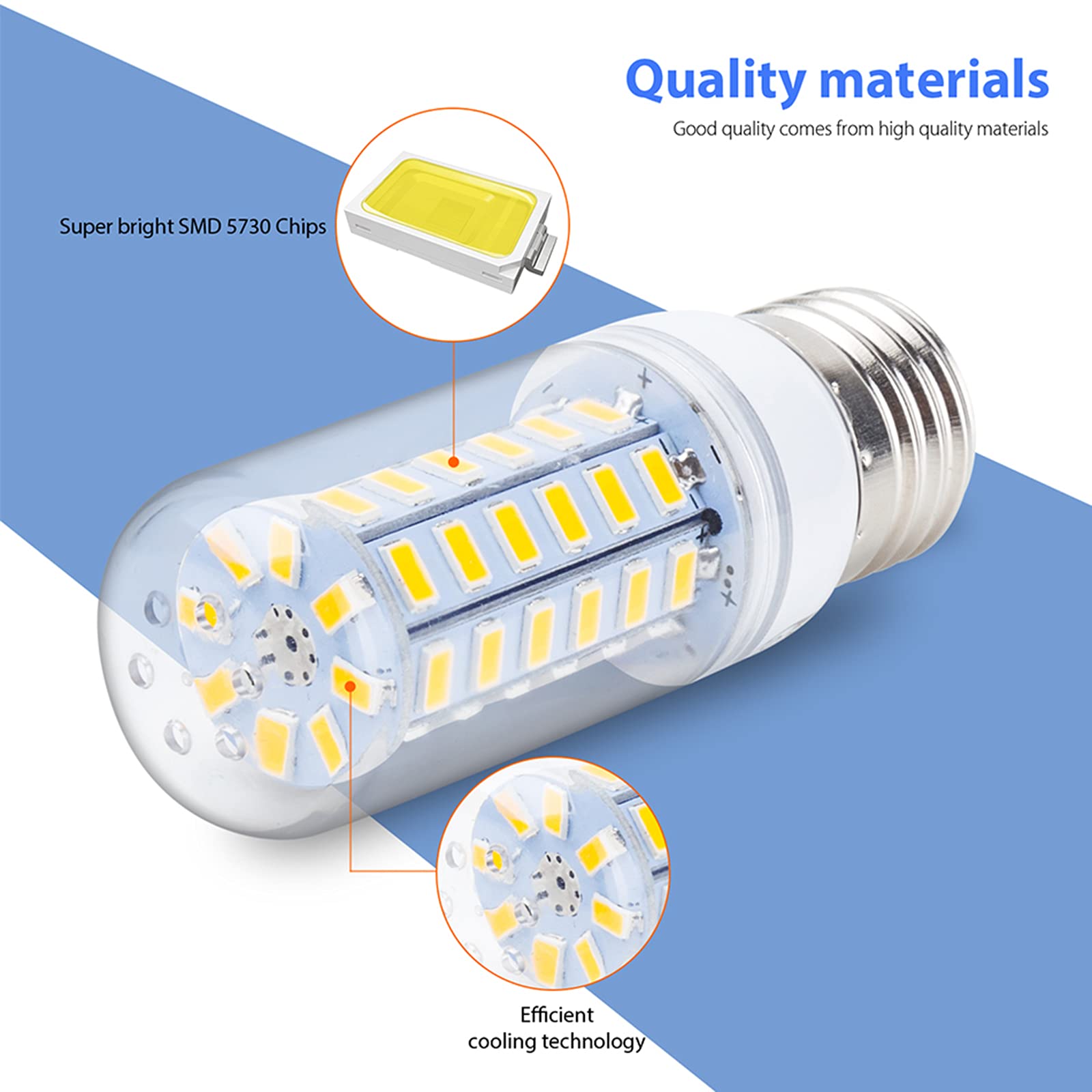 Lampada/Faretto GU5.3 24 LED SMD 5050 230 V Bianco Caldo - Foto 10