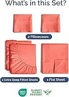 Vista 609 de Extra Deep Pocket Split King Sheets - 5 Piece Breathable & Cooling Bed Sheets - Hotel Luxury Bed Sheet Set - Soft, Wrinkle Free & Comfy - Easily
