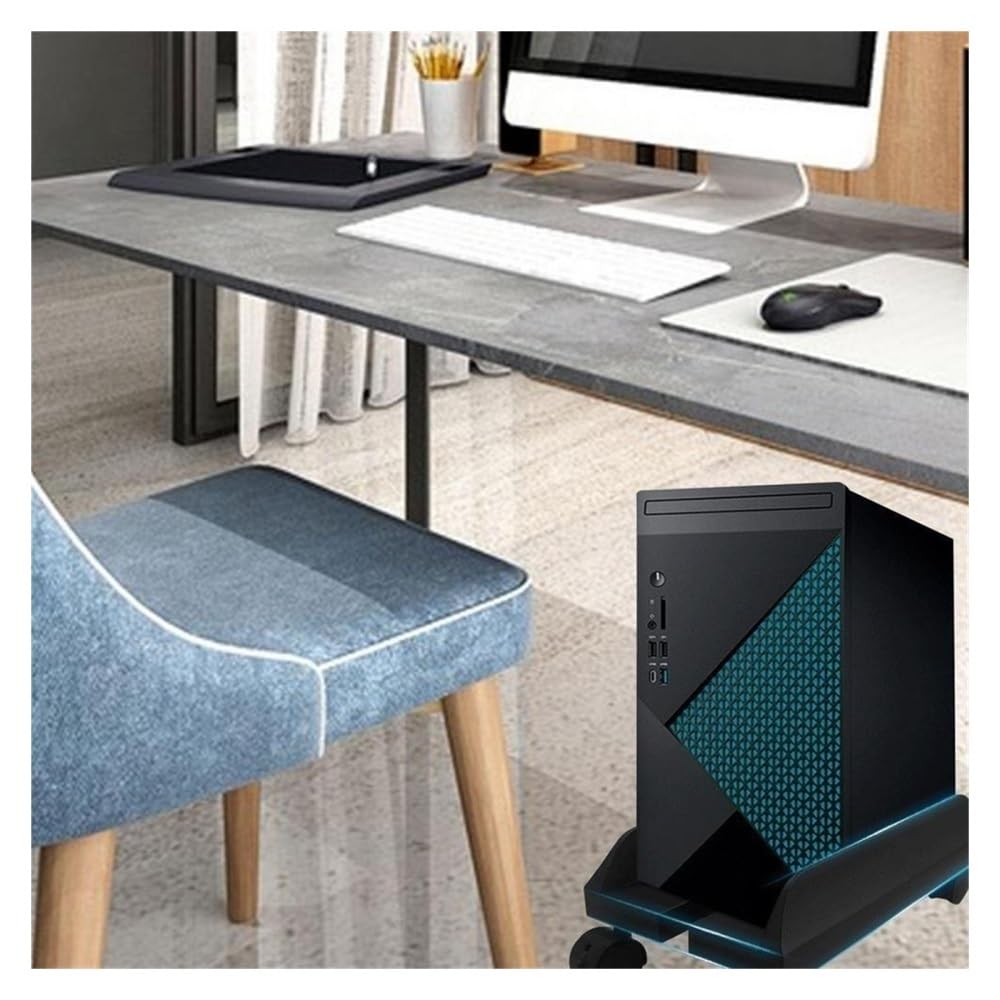 Akcesoria komputerowe CPU Holder Stand, Mobile Desktop PC Tower Stand with Rolling Wheels, Floor PC Mainframe Bracket, Adjustable Width Universal PC Holder Cart Stojak na wieżę komputerową