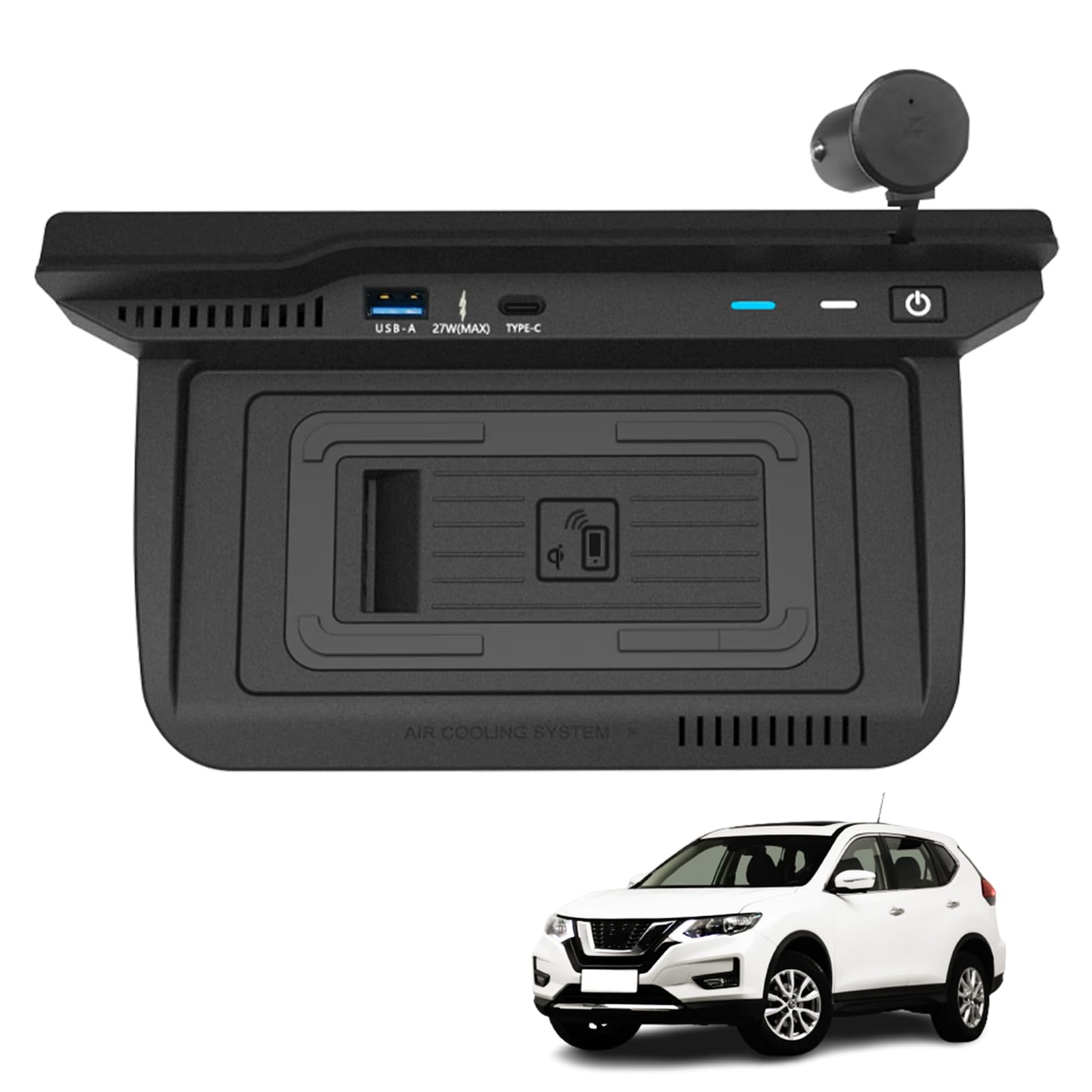 Caricabatterie Wireless Per Auto per Nissan X-Trail/Qashqai (2021-2022), Tappetino Di Ricarica Rapida Per Telefono Da 15W per Qualsiasi Telefono Cellulare Abilitato Qi