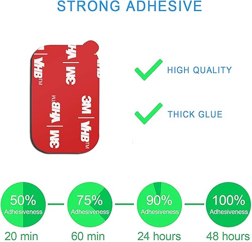 Miniatura 2 de Paquete de 15 piezas de repuesto de adhesivo adhesivo rectangular de unión muy alta 3M, para tablero magnético de automóvil, soporte de teléfono,